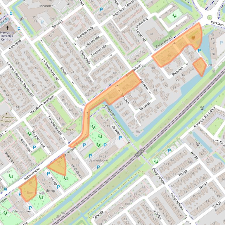 Kaart van postcodegebied 2912SG.