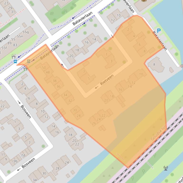 Kaart van postcodegebied 2912SK.