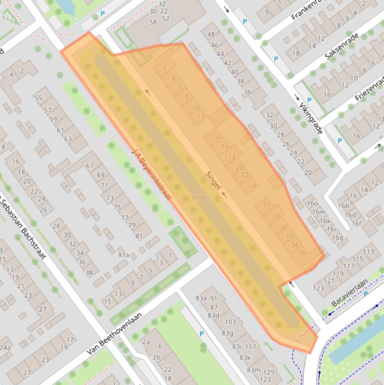 Kaart van postcodegebied 2912SL.