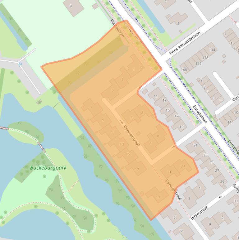 Kaart van postcodegebied 2912TA.