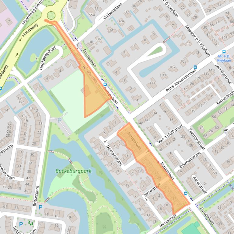 Kaart van postcodegebied 2912TB.