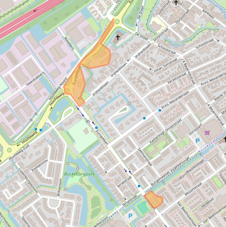 Kaart van postcodegebied 2912TD.