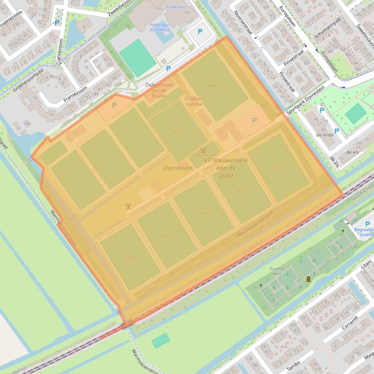 Kaart van postcodegebied 2912TL.