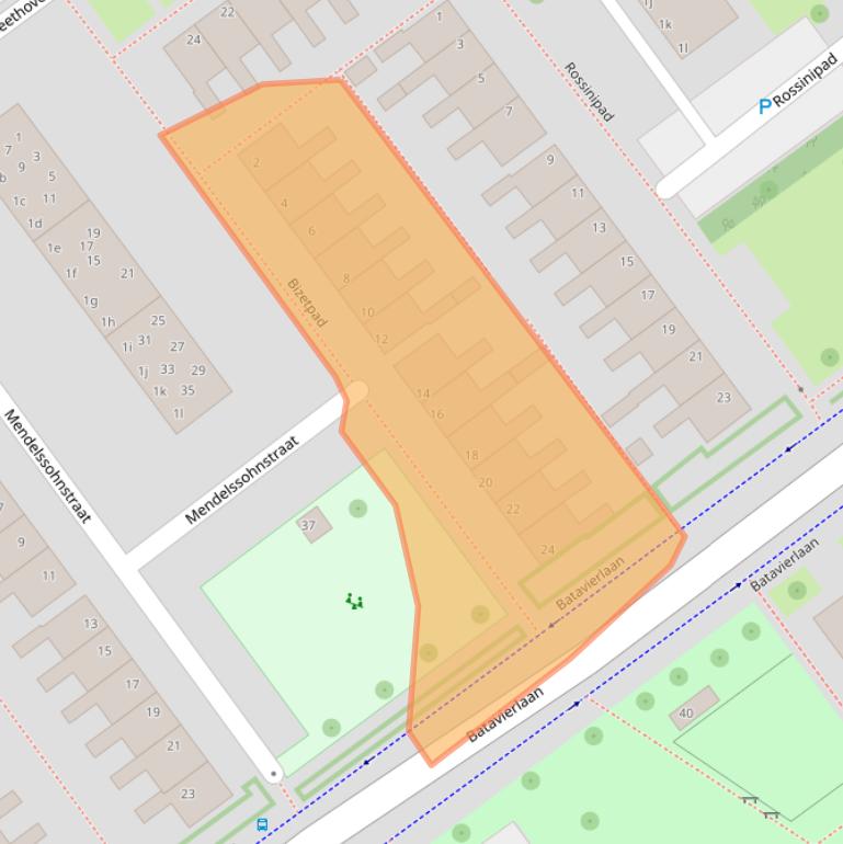 Kaart van postcodegebied 2912VB.