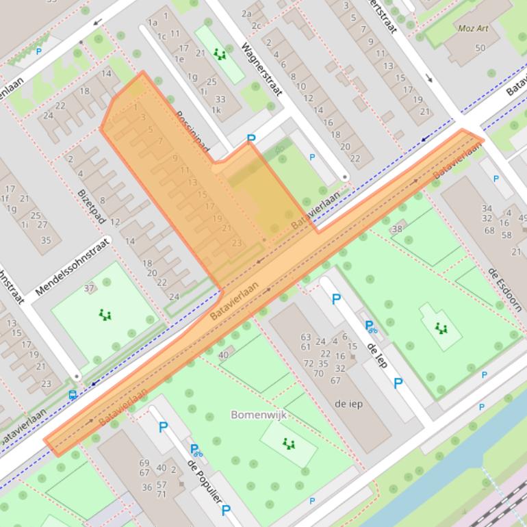 Kaart van postcodegebied 2912VD.