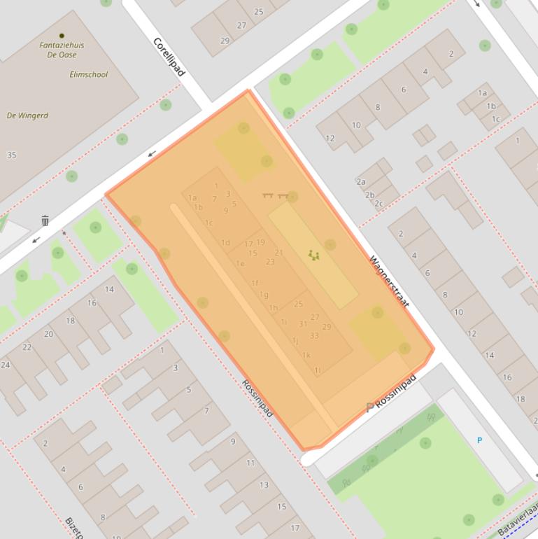 Kaart van postcodegebied 2912VM.