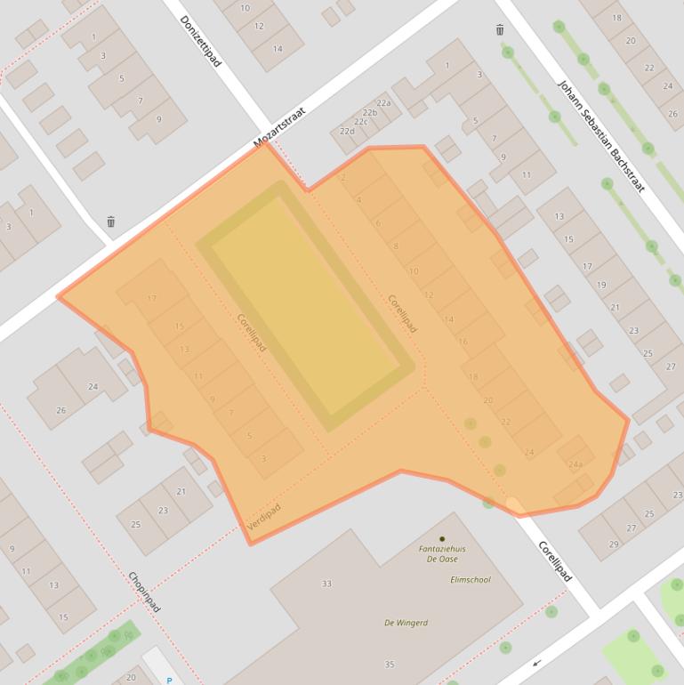 Kaart van postcodegebied 2912XB.