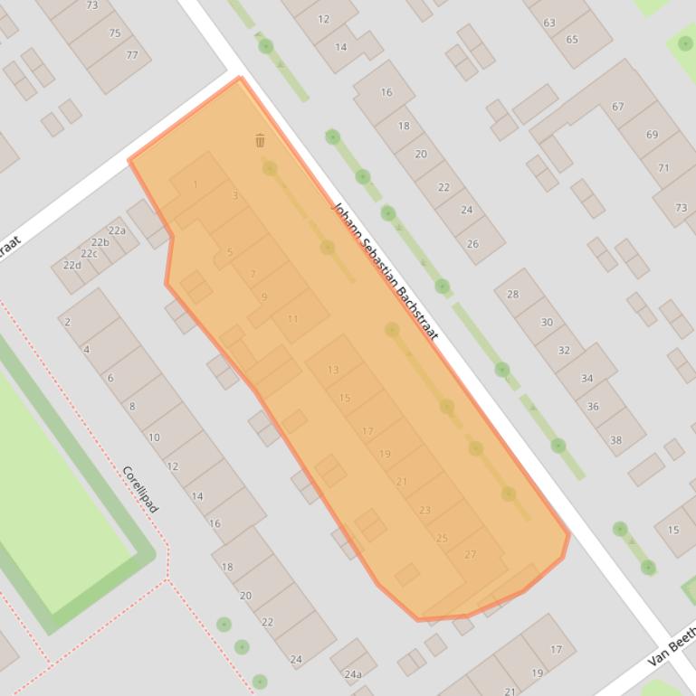 Kaart van postcodegebied 2912XD.