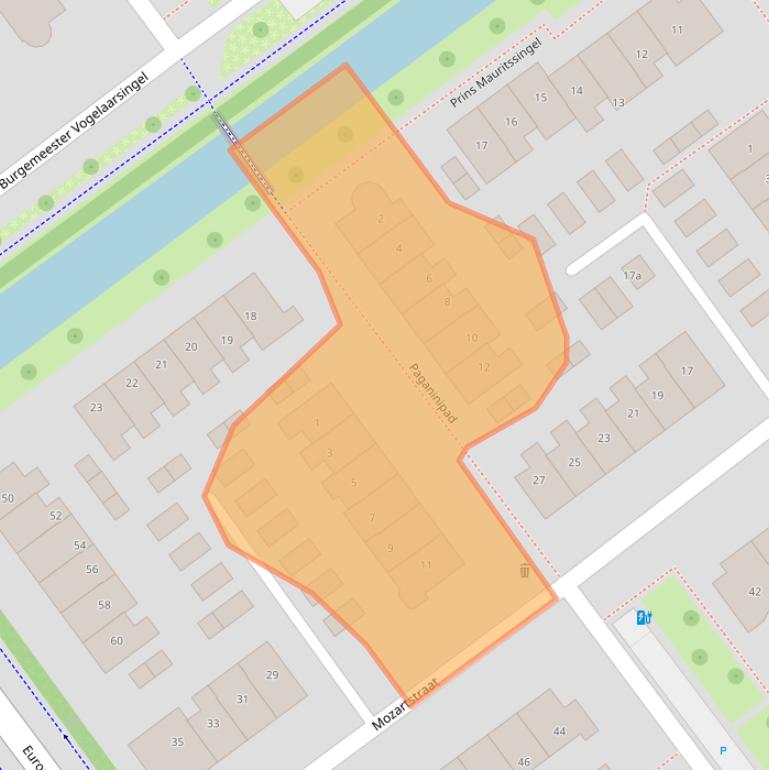 Kaart van postcodegebied 2912XK.