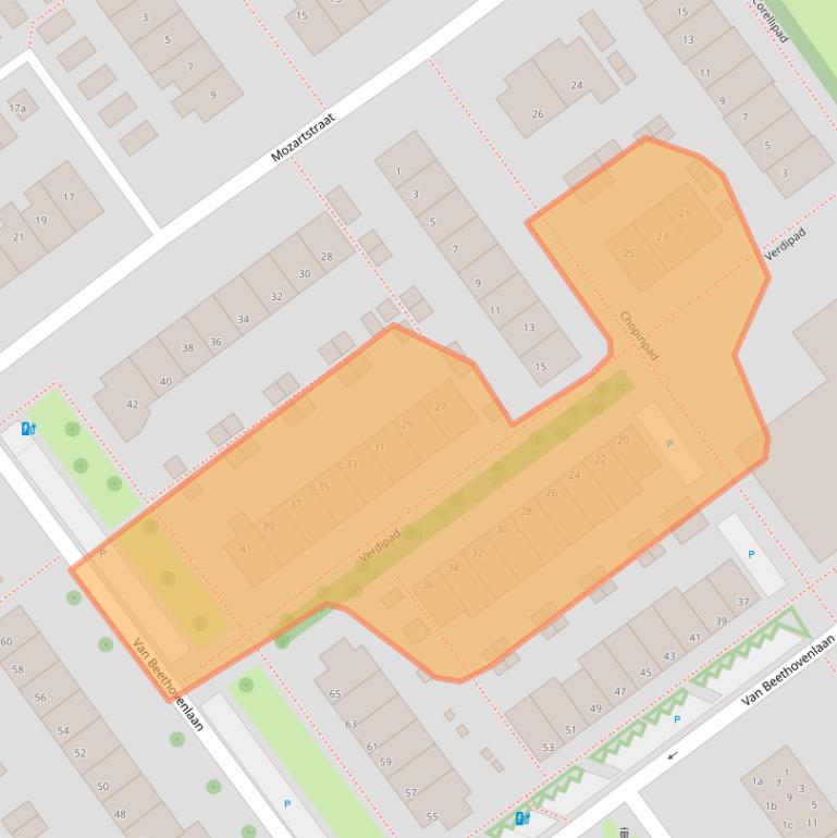 Kaart van postcodegebied 2912XL.