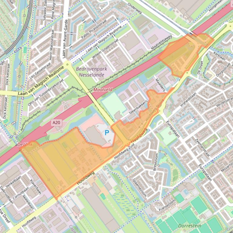 Kaart van postcodegebied 2913LB.