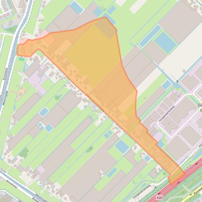 Kaart van postcodegebied 2913LE.