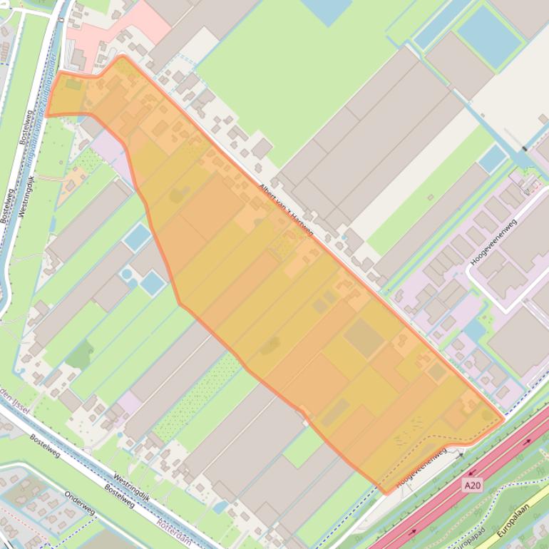 Kaart van postcodegebied 2913LG.