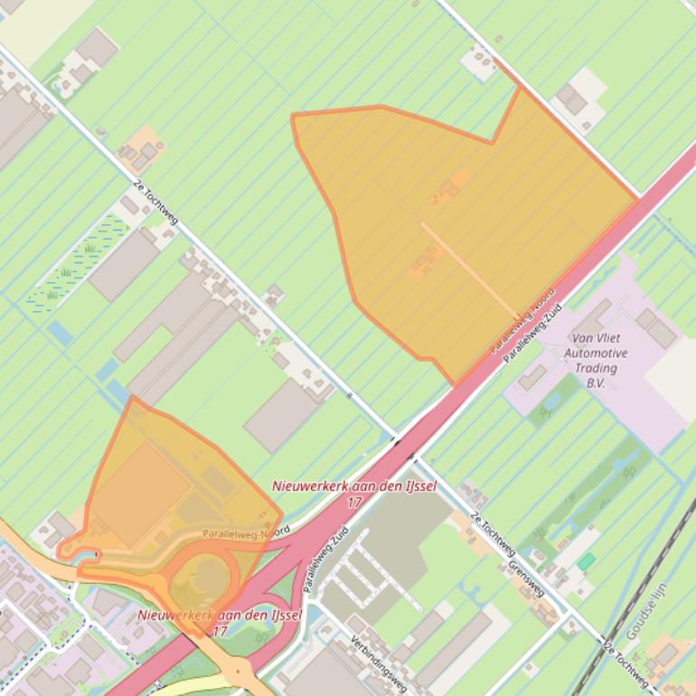 Kaart van postcodegebied 2913LH.