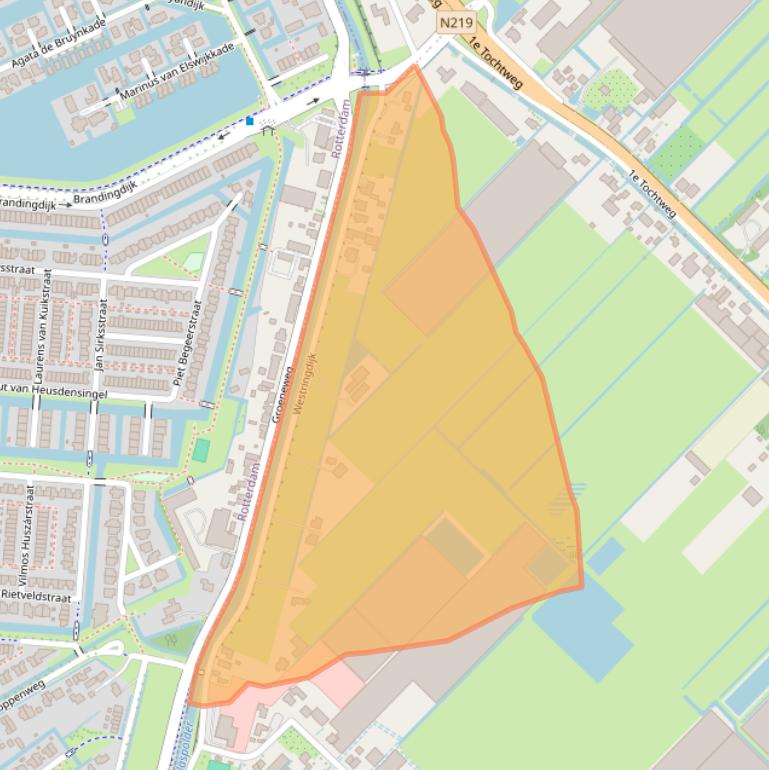 Kaart van postcodegebied 2913LL.