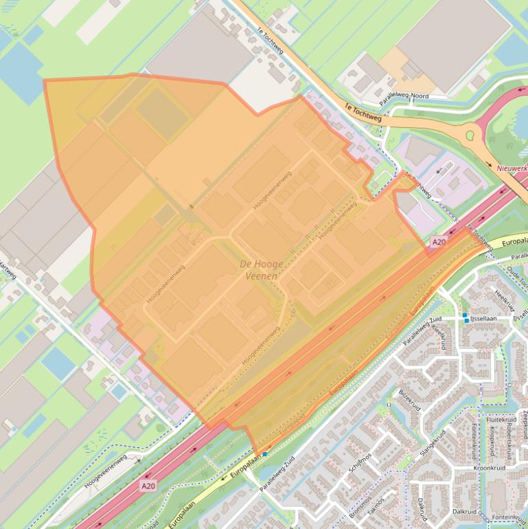 Kaart van postcodegebied 2913LV.