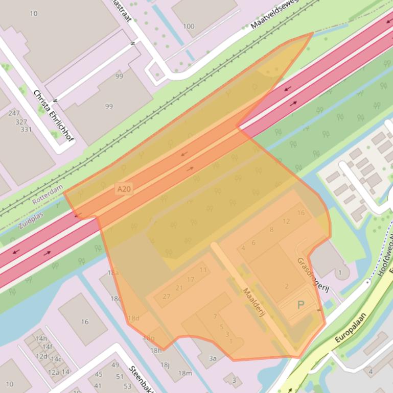 Kaart van postcodegebied 2913LZ.