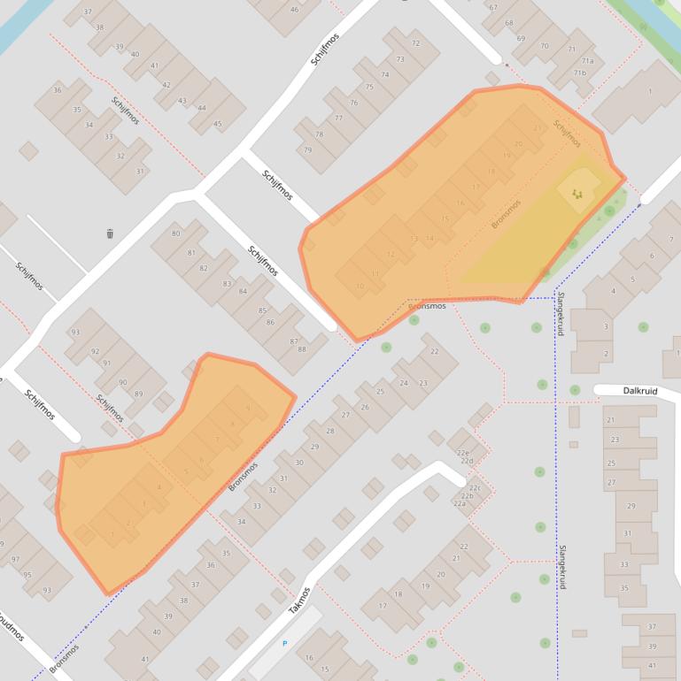Kaart van postcodegebied 2914AC.