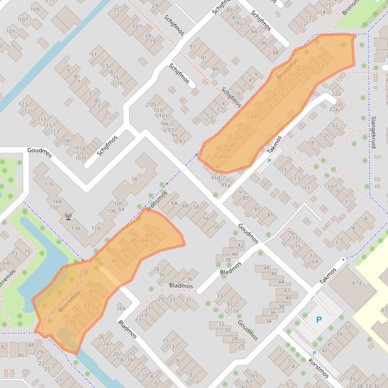 Kaart van postcodegebied 2914AD.