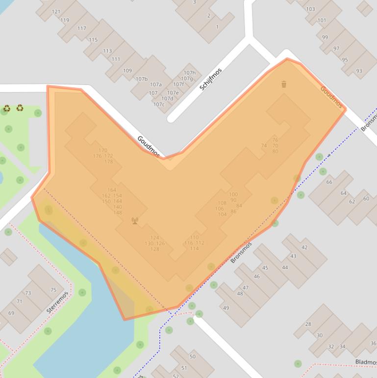 Kaart van postcodegebied 2914AJ.