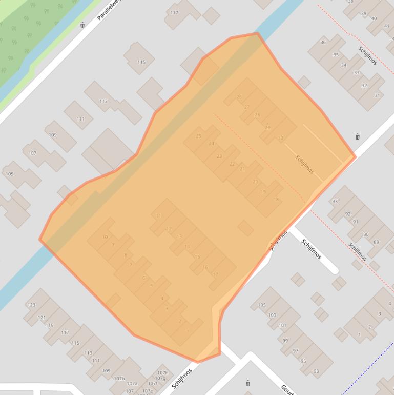 Kaart van postcodegebied 2914AK.