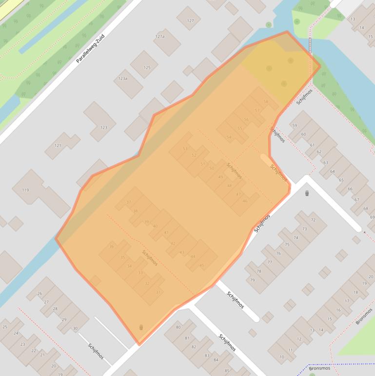 Kaart van postcodegebied 2914AL.