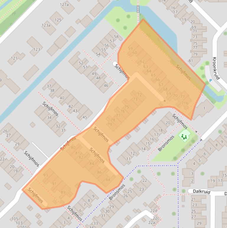 Kaart van postcodegebied 2914AM.