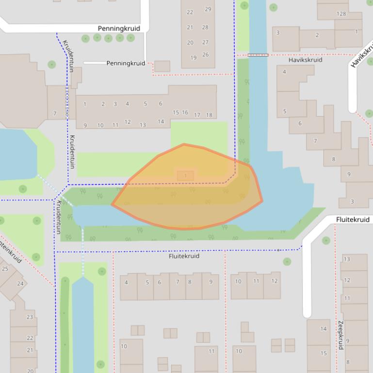 Kaart van postcodegebied 2914AZ.