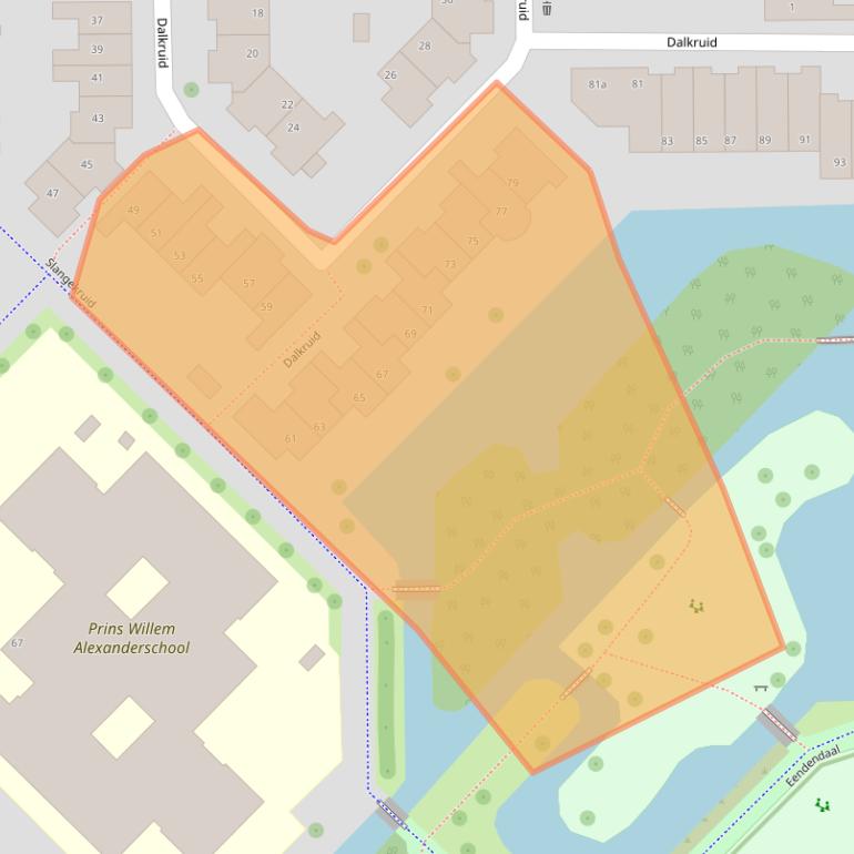 Kaart van postcodegebied 2914BE.