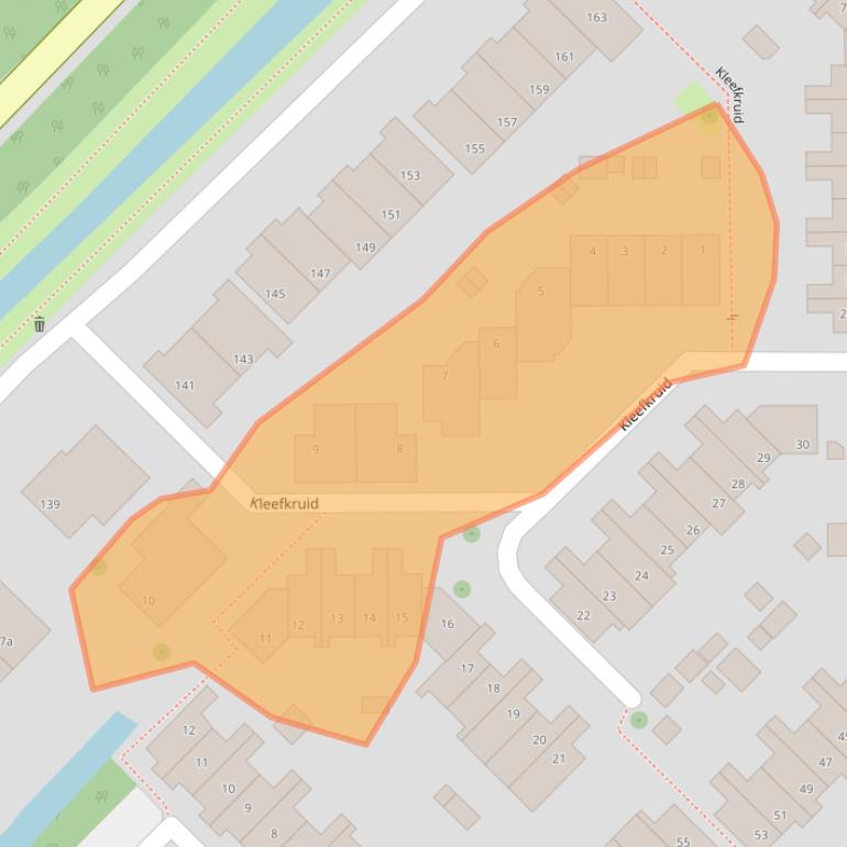 Kaart van postcodegebied 2914BK.