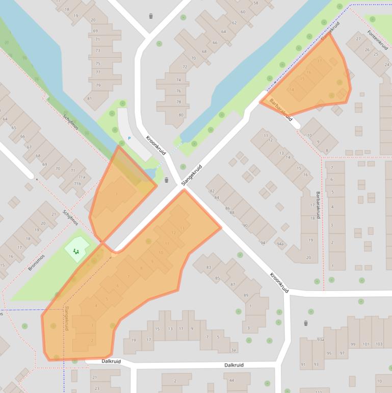 Kaart van postcodegebied 2914BZ.