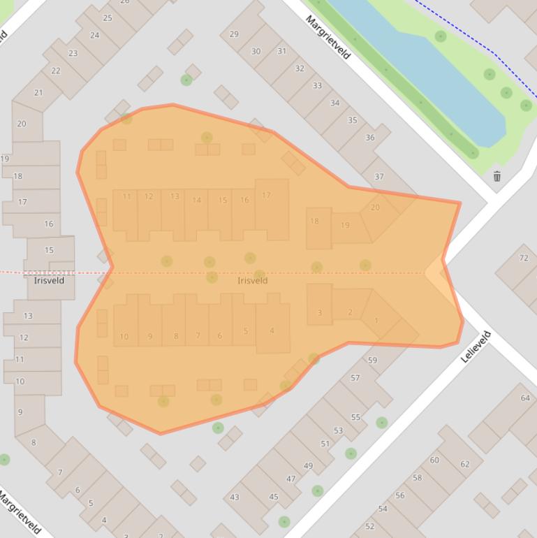 Kaart van postcodegebied 2914CB.