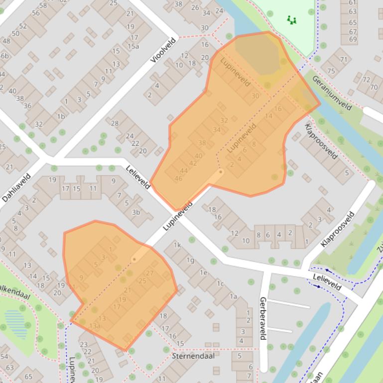 Kaart van postcodegebied 2914CE.