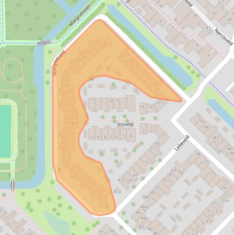 Kaart van postcodegebied 2914CG.