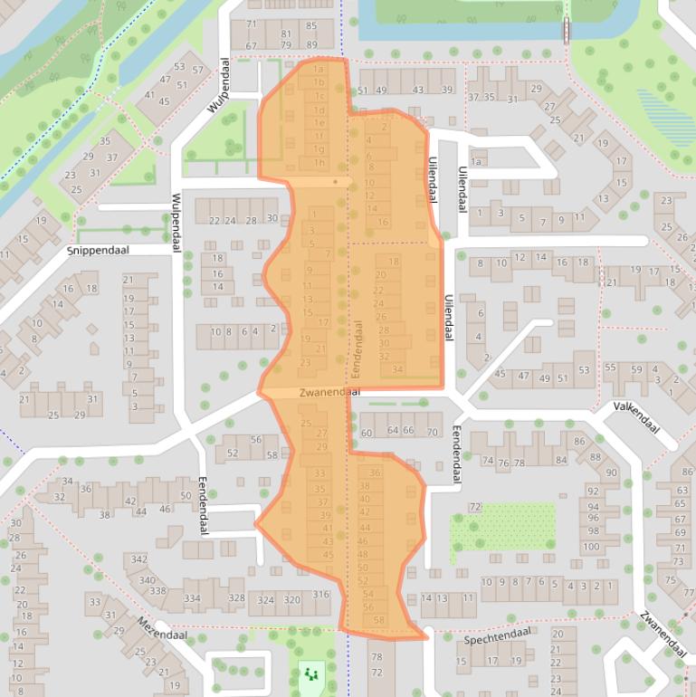 Kaart van postcodegebied 2914EA.