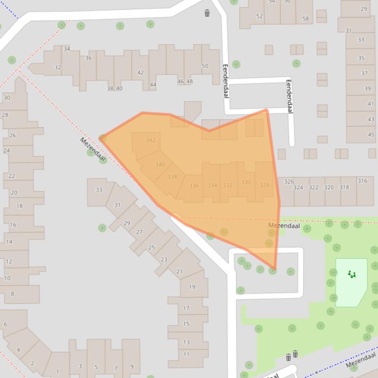 Kaart van postcodegebied 2914EH.