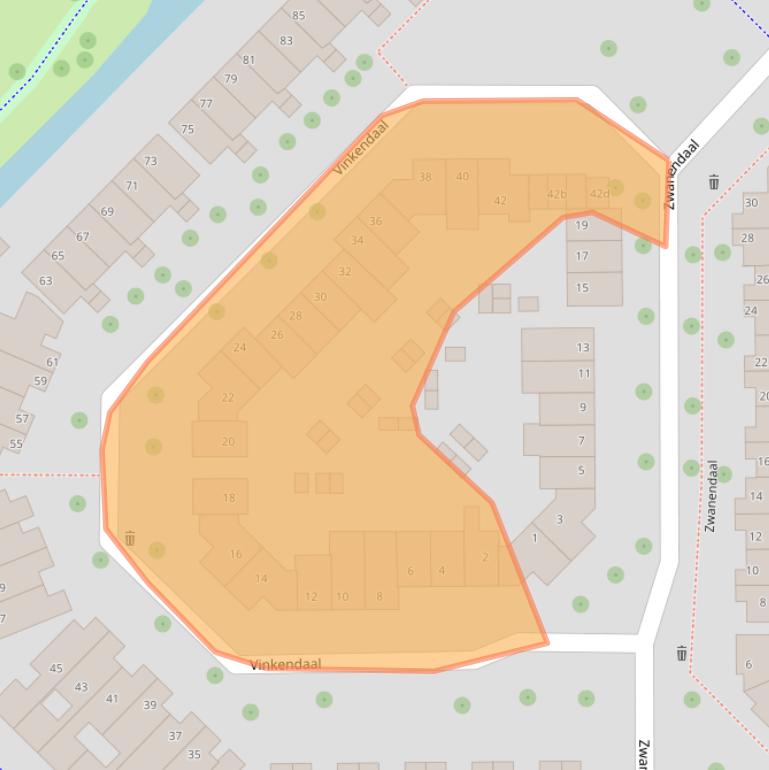 Kaart van postcodegebied 2914EN.