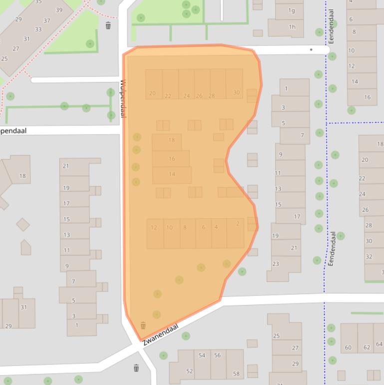 Kaart van postcodegebied 2914ER.