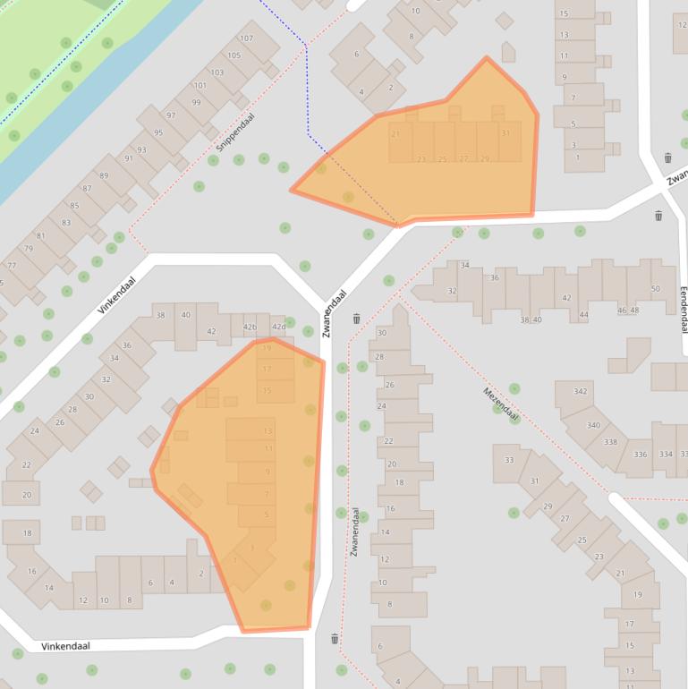 Kaart van postcodegebied 2914ES.