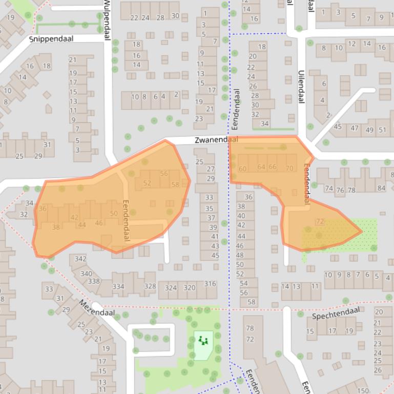 Kaart van postcodegebied 2914EV.