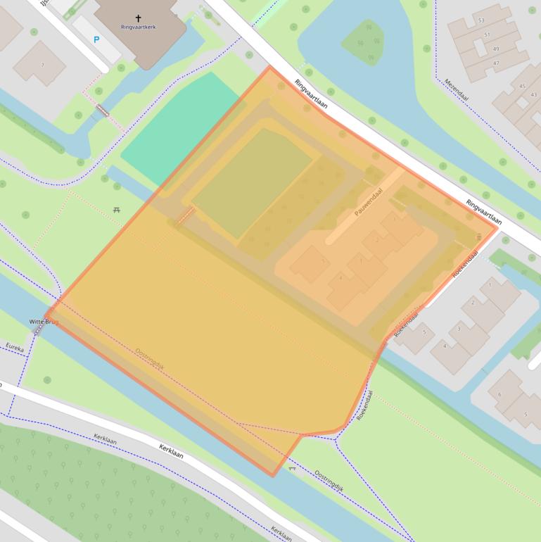 Kaart van postcodegebied 2914EX.