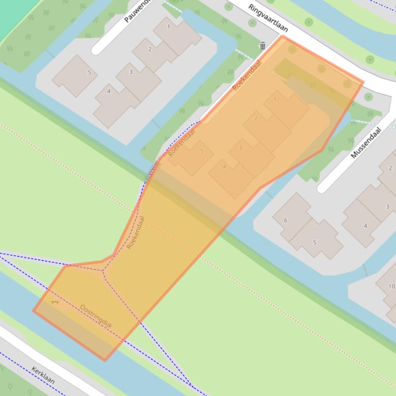 Kaart van postcodegebied 2914EZ.