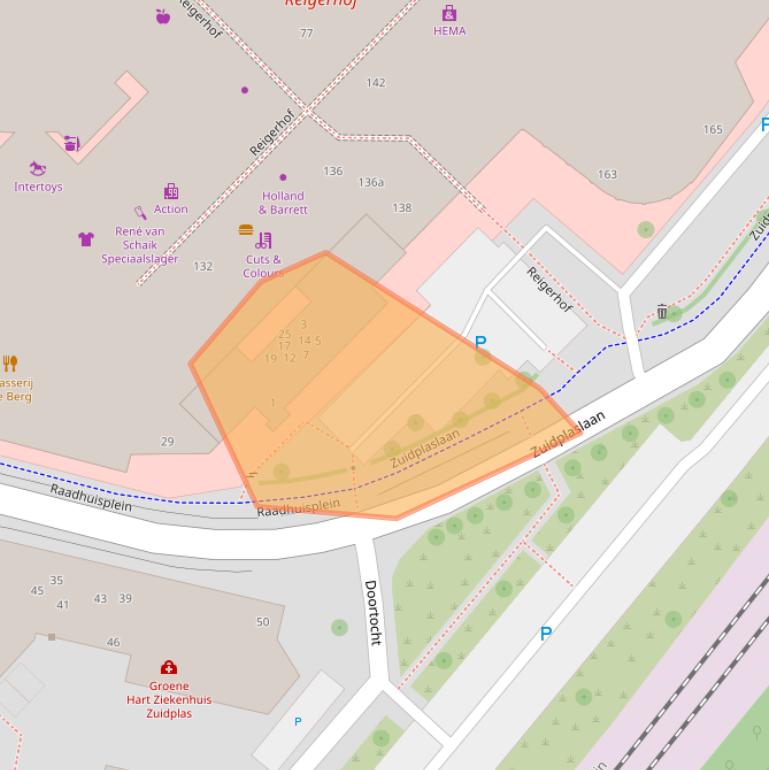 Kaart van postcodegebied 2914KB.