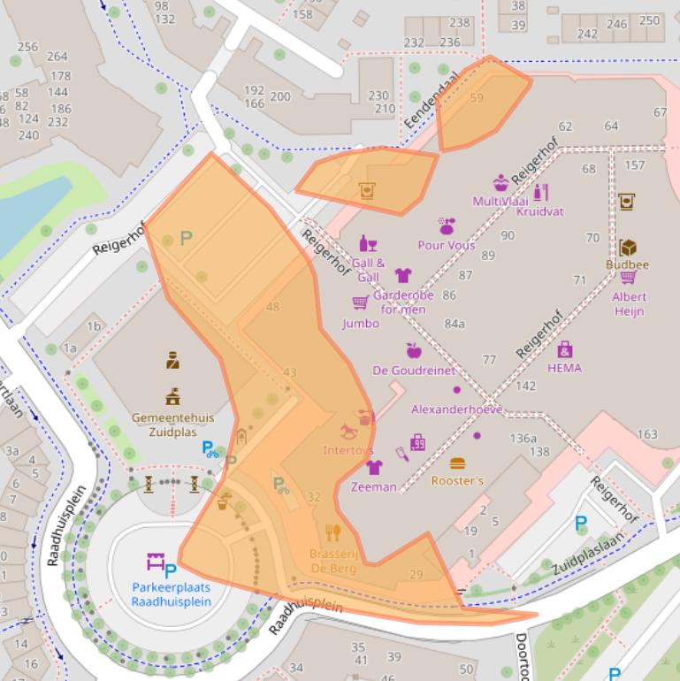 Kaart van postcodegebied 2914KC.