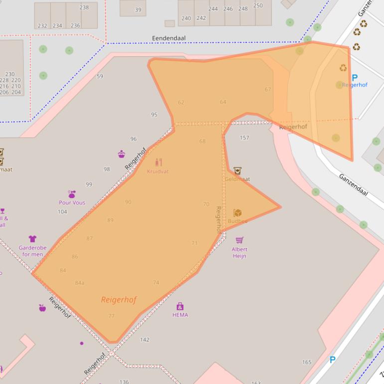 Kaart van postcodegebied 2914KD.