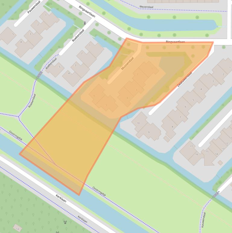 Kaart van postcodegebied 2914KH.