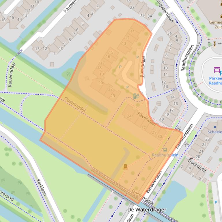 Kaart van postcodegebied 2914KJ.