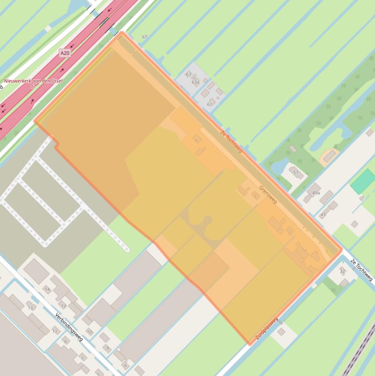 Kaart van postcodegebied 2914LA.