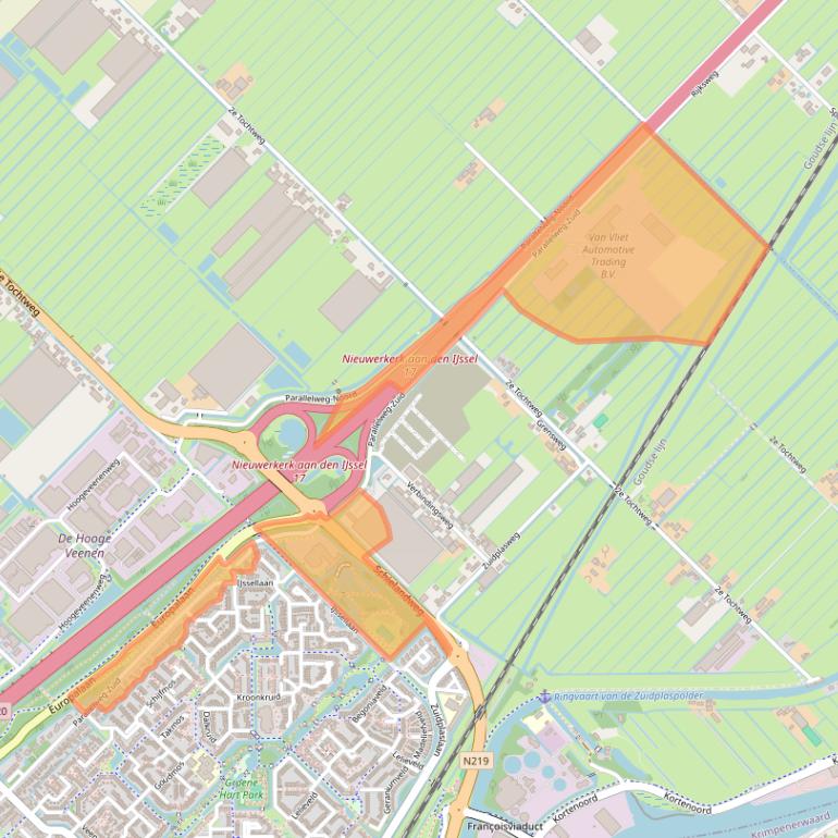 Kaart van postcodegebied 2914LE.