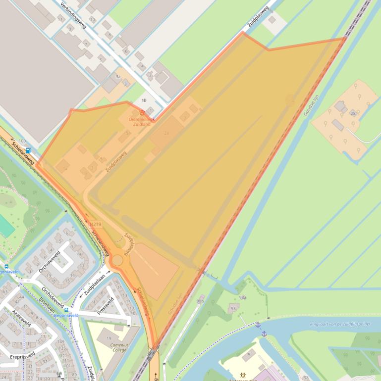 Kaart van postcodegebied 2914LK.